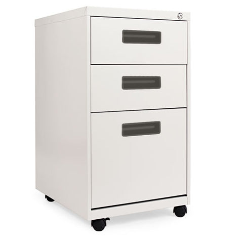 Image of Three-drawer Metal Pedestal File, 14.96w X 19.29d X 27.75h, Light Gray