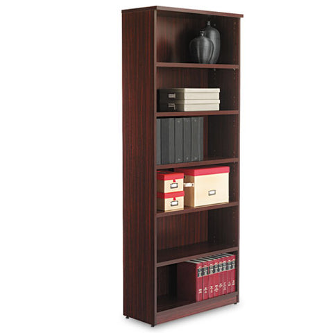 Image of Alera Valencia Series Bookcase, Six-shelf, 31 3/4w X 14d X 80 1/4h, Mahogany