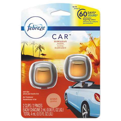 Image of Car Air Freshener, Hawaiian Aloha, 2 Ml Clip, 2/pack, 8 Packs/carton