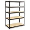 Boltless Steel/particleboard Shelving, Five-shelf, 48w X 24d X 72h, Black