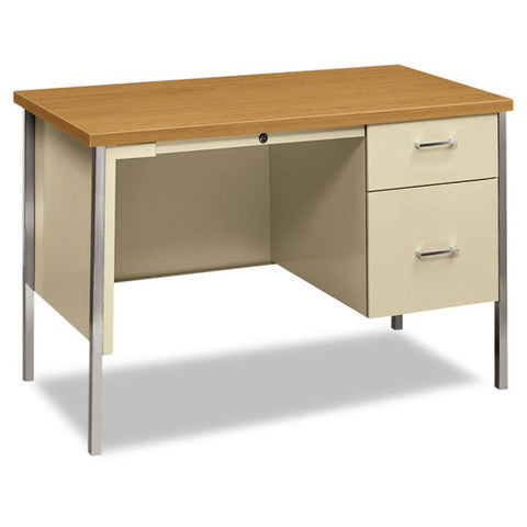 Image of 34000 Series Right Pedestal Desk, 45.25w X 24d X 29.5h, Harvest/putty