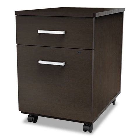 Image of Trento Line Mobile Pedestal File, 16.5w X 19.75d X 23.63h, Box/file Drawer, Mocha