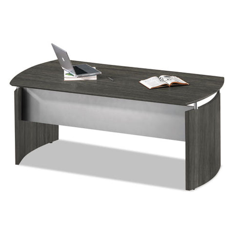 Image of Medina Series Laminate Curved Desk Top, 72w X 36d X 29.5h, Gray Steel