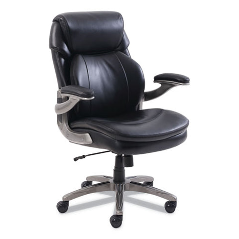 Image of Cosset Mid-back Executive Chair, Supports Up To 275 Lbs., Black Seat/black Back, Slate Base