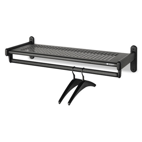 Image of Metal Wall Shelf Rack, Powder Coated Textured Steel, 48w X 14.5d X 6h, Black