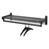 Metal Wall Shelf Rack, Powder Coated Textured Steel, 48w X 14.5d X 6h, Black