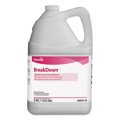 Image of Breakdown Odor Eliminator, Cherry Almond Scent, Liquid, 1 Gal Bottle, 4/carton