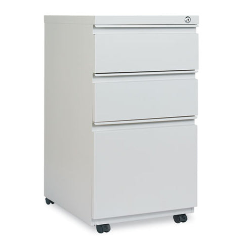 Image of Three-drawer Pedestal File With Full-length Pull, 14.96w X 19.29d X 27.75h, Light Gray