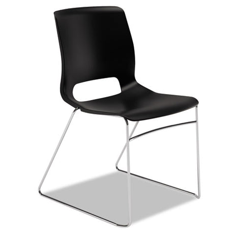 Image of Motivate High-density Stacking Chair, Onyx Seat/black Back, Chrome Base, 4/carton