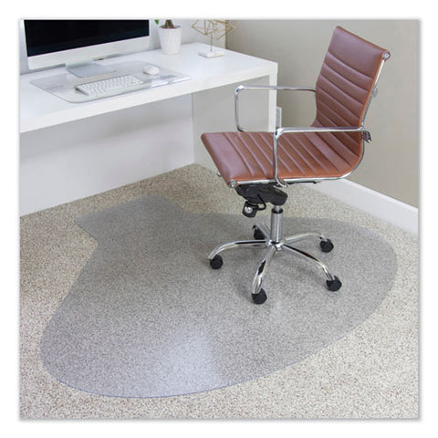 Image of Everlife Chair Mats For Medium Pile Carpet, Contour,  66 X 60, Clear