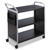 Scoot Three-shelf Utility Cart, 31w X 18d X 38h, Black/silver