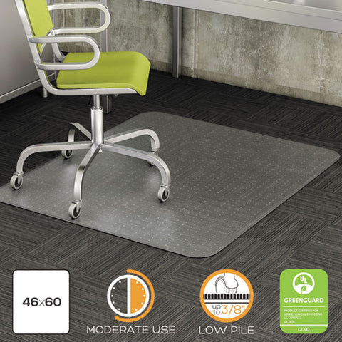 Image of Duramat Moderate Use Chair Mat, Low Pile Carpet, Roll, 46 X 60, Rectangle, Clear