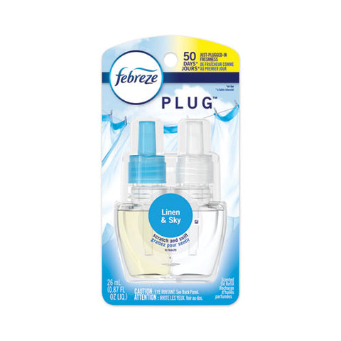 Image of Plug Air Freshener Refills, Linen And Sky, 0.87 Oz, 6/carton