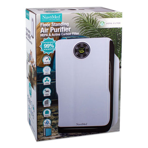 Image of Floor Standing Air Purifier, 100 Sq Ft Room Capacity, White