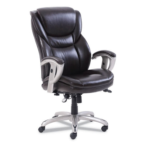 Image of Emerson Executive Task Chair, Supports Up To 300 Lbs., Brown Seat/brown Back, Silver Base