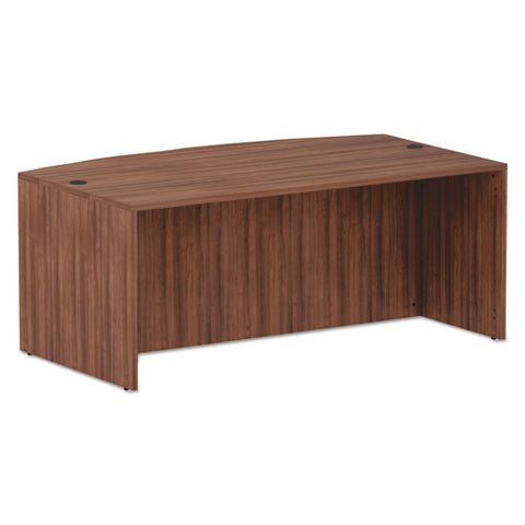 Image of Alera Valencia Series Bow Front Desk Shell, 71w X 41.38d X 29.63h, Modern Walnut