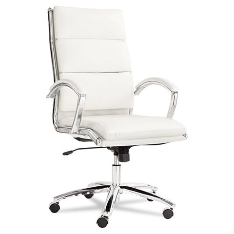 Image of Alera Neratoli High-back Slim Profile Chair, Supports Up To 275 Lbs, White Seat/white Back, Chrome Base