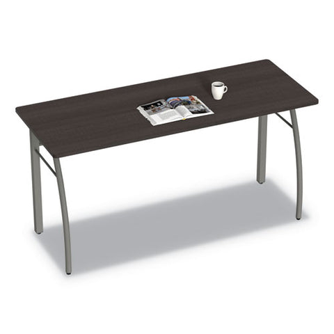 Image of Trento Line Rectangular Desk, 59.13w X 23.63d X 29.5h, Mocha/gray