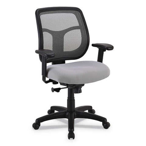 Image of Apollo Mid-back Mesh Chair, Silver Seat/silver Back, Silver Base