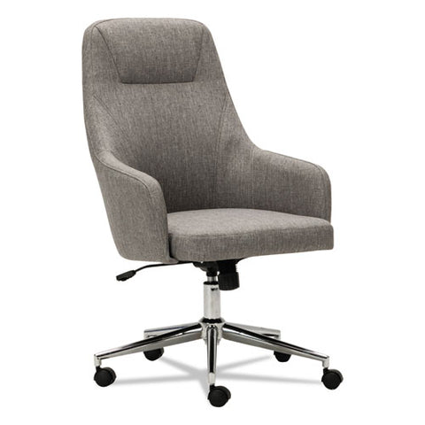 Image of Alera Captain Series High-back Chair, Supports Up To 275 Lbs., Gray Tweed Seat/gray Tweed Back, Chrome Base