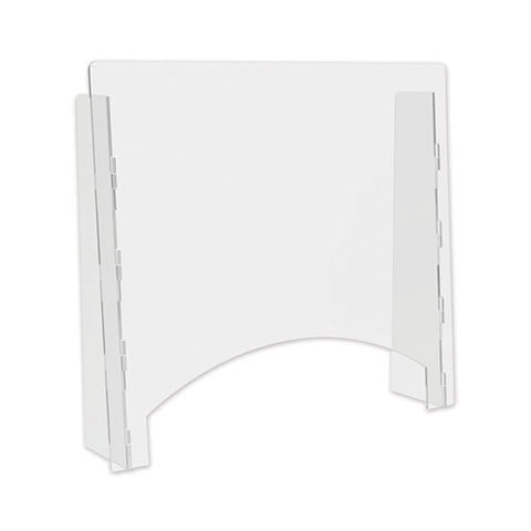 Image of Counter Top Barrier With Pass Thru, 27" X 6" X 23.75", Polycarbonate, Clear, 2/carton