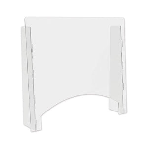 Counter Top Barrier With Pass Thru, 27" X 6" X 23.75", Polycarbonate, Clear, 2/carton