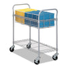 Wire Mail Cart, 600-lb Capacity, 18.75w X 39d X 38.5h, Metallic Gray