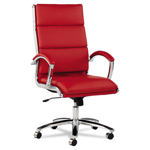 Image of Alera Neratoli High-back Slim Profile Chair, Supports Up To 275 Lbs, Red Seat/red Back, Chrome Base