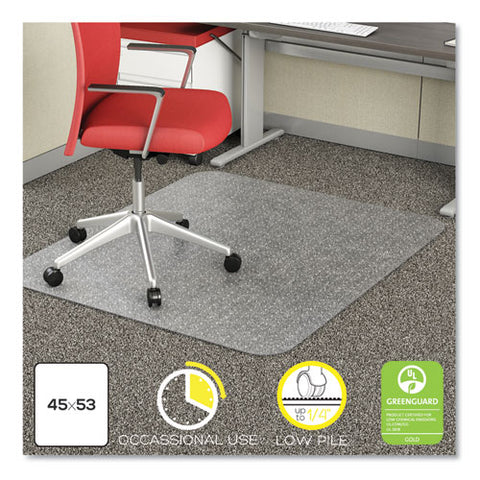 Image of Economat Occasional Use Chair Mat For Low Pile Carpet, 45 X 53, Rectangular, Clear