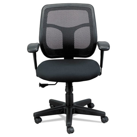 Image of Apollo Mid-back Mesh Chair, Black Seat/black Back, Black Base