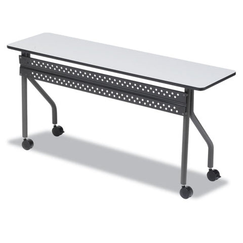 Image of Officeworks Mobile Training Table, Rectangular, 72w X 18d X 29h, Gray/charcoal