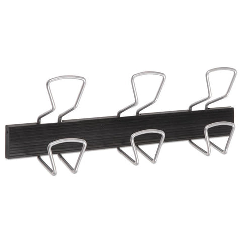 Image of Wall-mount Coat Hooks, Metal, Silver, 22 Lb, 18.11" X 2.95" X 6.45"