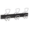 Wall-mount Coat Hooks, Metal, Silver, 22 Lb, 18.11" X 2.95" X 6.45"