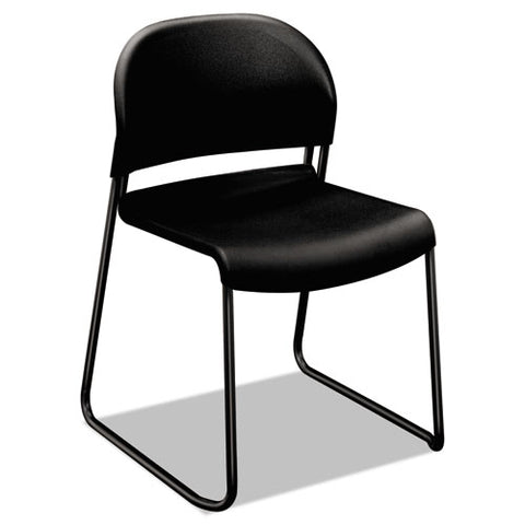 Image of Gueststacker High Density Chairs, Onyx Seat/onyx Back, Black Base, 4/carton