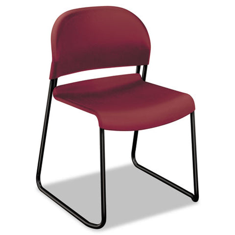 Image of Gueststacker High Density Chairs, Mulberry Seat/mulberry Back, Black Base, 4/carton