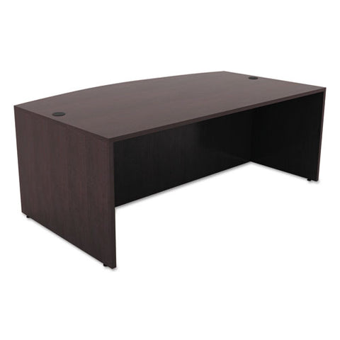 Image of Alera Valencia Bow Front Desk Shell, 71w X 35.5d To 41.38d X 29.63h Espresso