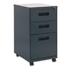 Three-drawer Metal Pedestal File, 14.96w X 19.29d X 27.75h, Charcoal