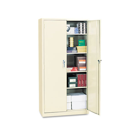 Image of Assembled 72" High Storage Cabinet, W/adjustable Shelves, 36w X 18d, Putty