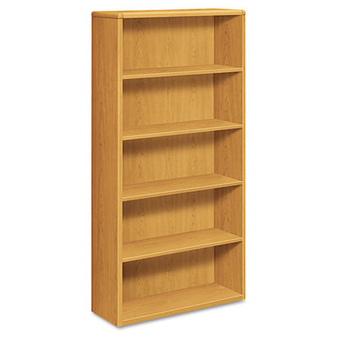 Image of 10700 Series Wood Bookcase, Five Shelf, 36w X 13 1/8d X 71h, Harvest