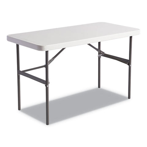 Image of Banquet Folding Table, Rectangular, Radius Edge, 48 X 24 X 29, Platinum/charcoal