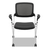 Vl314 Mesh Back Nesting Chair, Black Seat/black Back, Silver Base