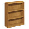 10700 Series Wood Bookcase, Three Shelf, 36w X 13 1/8d X 43 3/8h, Harvest