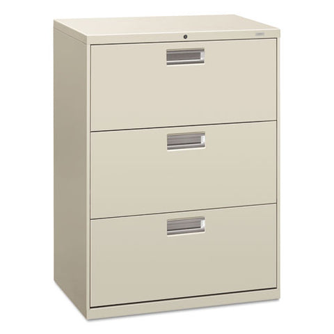 Image of 600 Series Three-drawer Lateral File, 30w X 18d X 39.13h, Light Gray