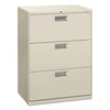 600 Series Three-drawer Lateral File, 30w X 18d X 39.13h, Light Gray