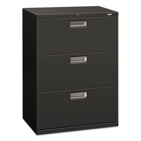 Image of 600 Series Three-drawer Lateral File, 30w X 18d X 39.13h, Charcoal