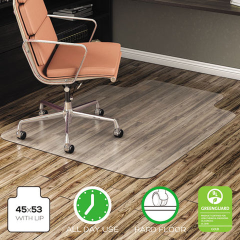 Image of Economat All Day Use Chair Mat For Hard Floors, 45 X 53, Wide Lipped, Clear