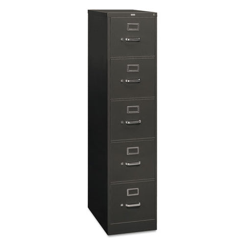 Image of 310 Series Five-drawer Full-suspension File, Letter, 15w X 26.5d X 60h, Charcoal