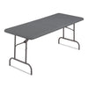 Indestructables Too 1200 Series Bi-fold Table, 60w X 30d X 29h, Charcoal