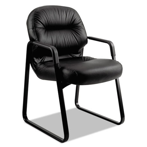 Image of Pillow-soft 2090 Series Guest Arm Chair, 31.25" X 35.75" X 36", Black Seat/black Back, Black Base