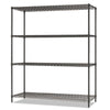 All-purpose Wire Shelving Starter Kit, 4-shelf, 60 X 18 X 72, Black Anthracite Plus